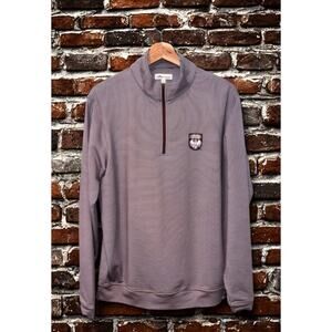 University of Chicago Peter Millar Perth Stripe Quarter Zip Mens M Performance